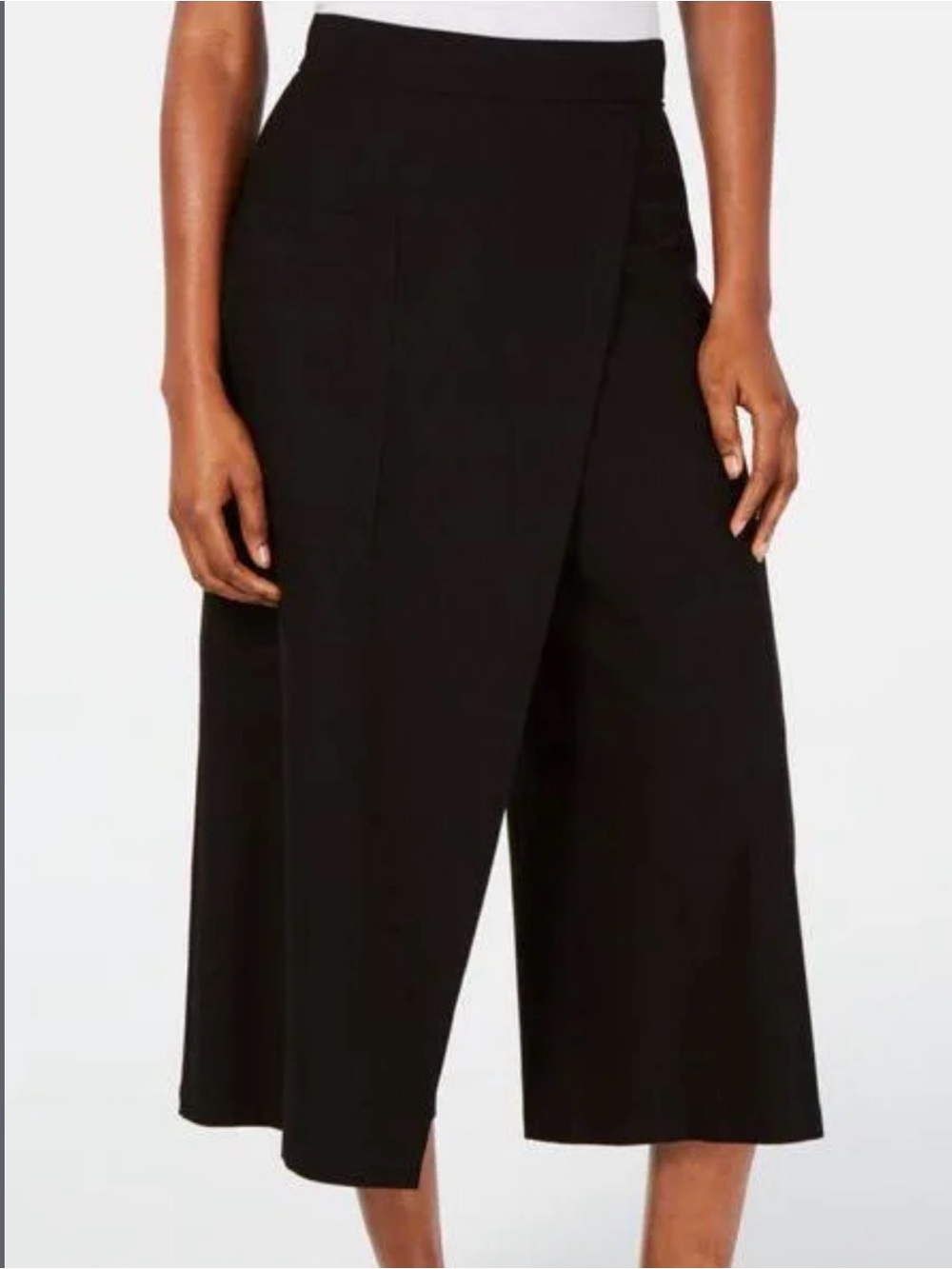 Eileen Fisher Faux Wrap Front Wide Leg Gaucho Pants